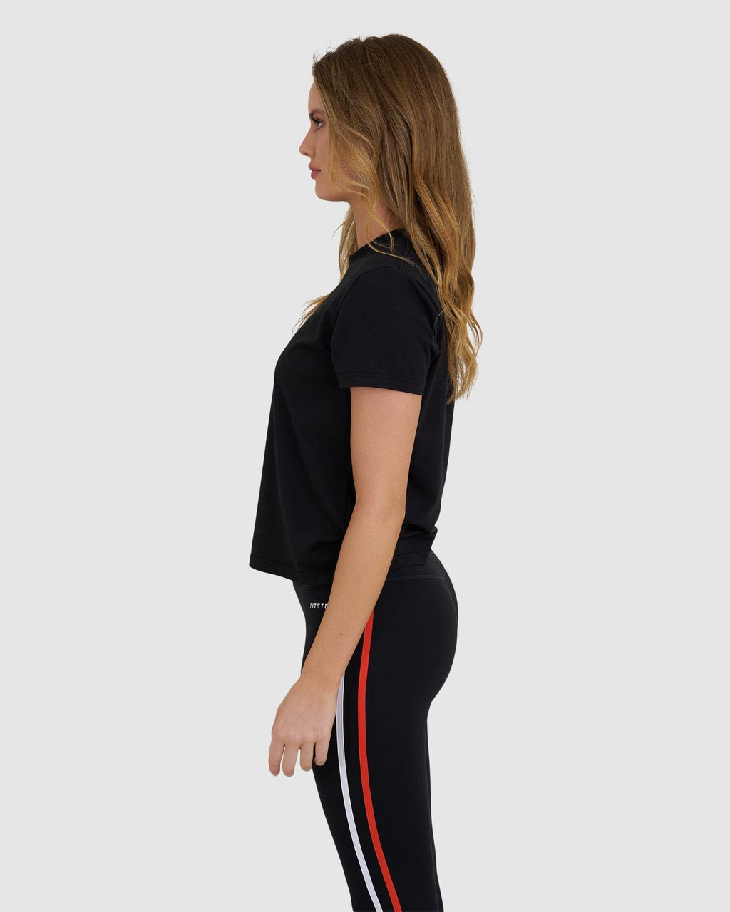Model wearing Fitstop Fast Tee - Black