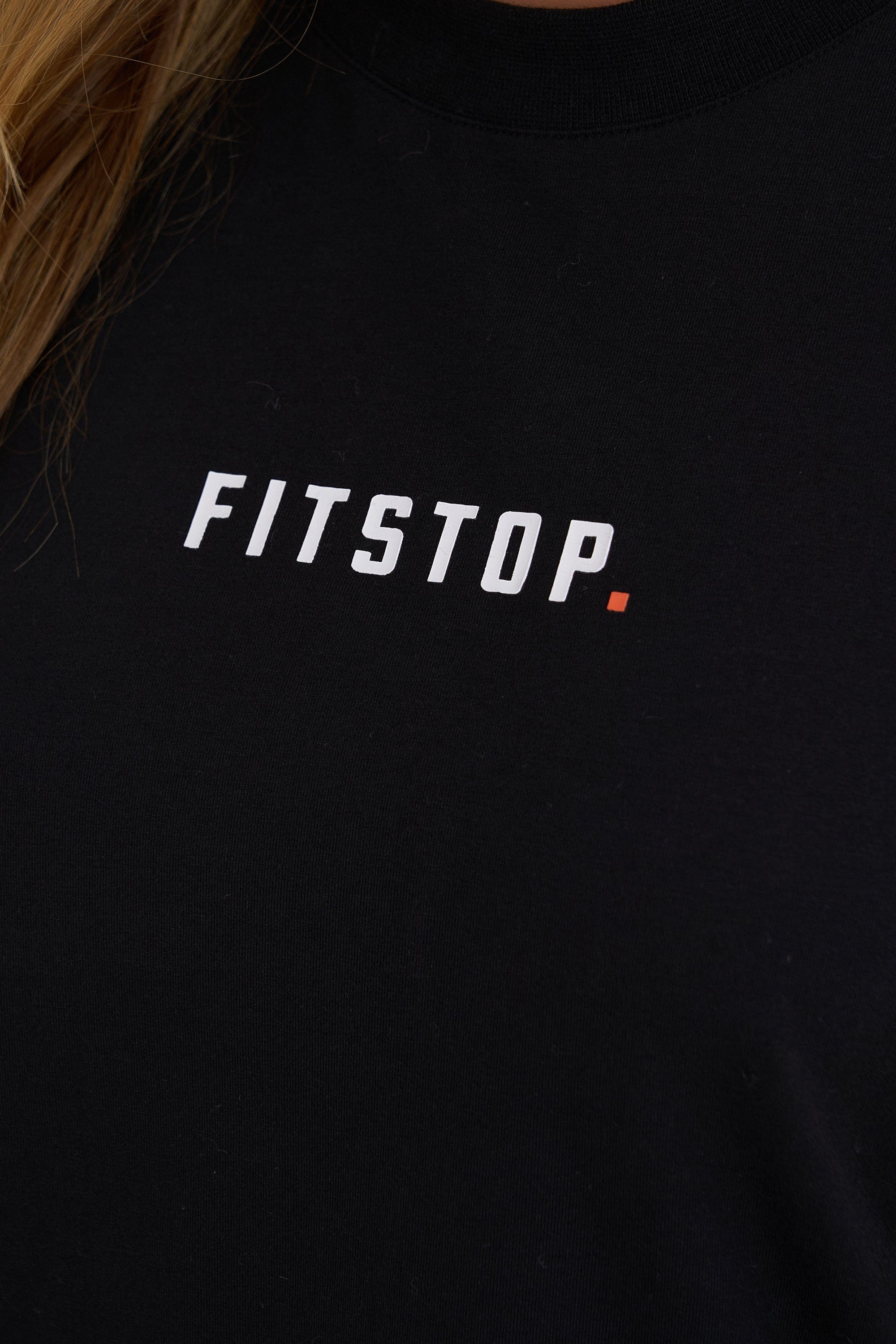 Model wearing Fitstop Fast Tee - Black