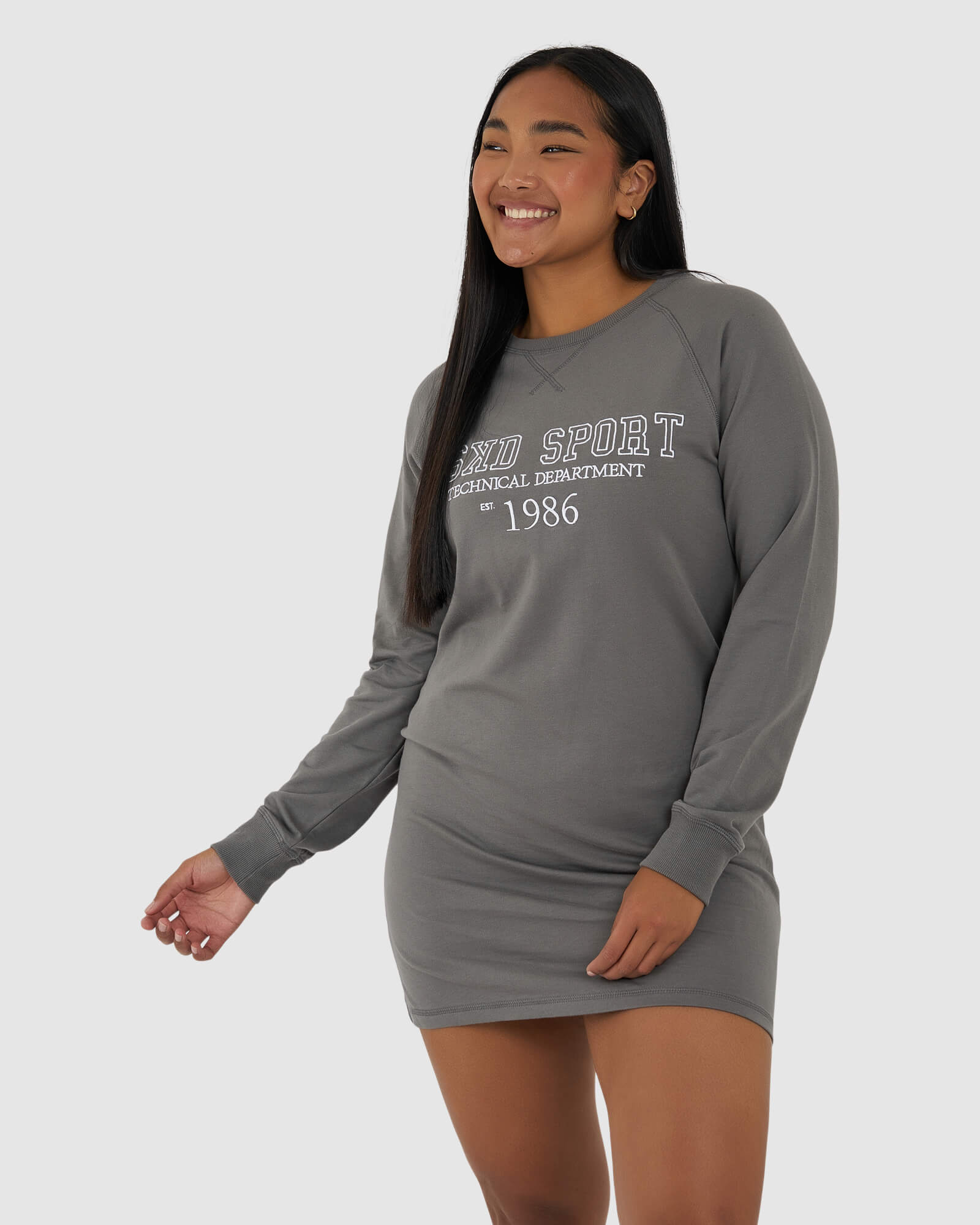 Model wearing Ivy LS Dress - Castlerock