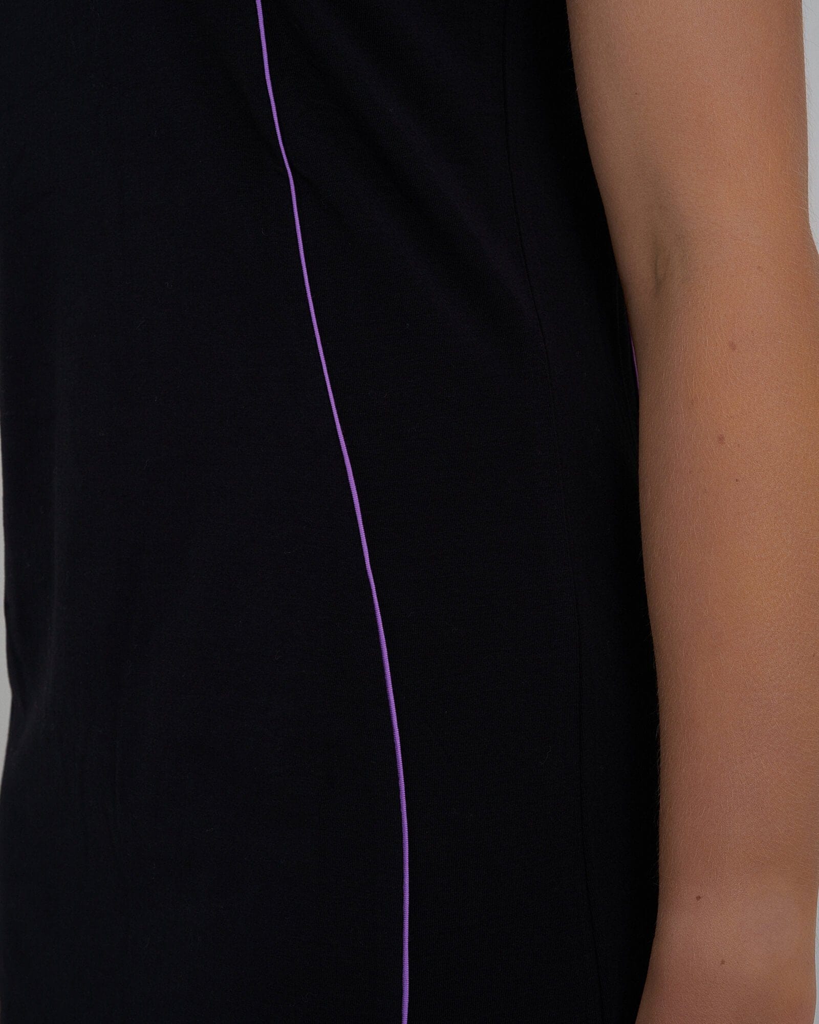 Model wearing Remi Tee Dress - Black-Electric Lavender