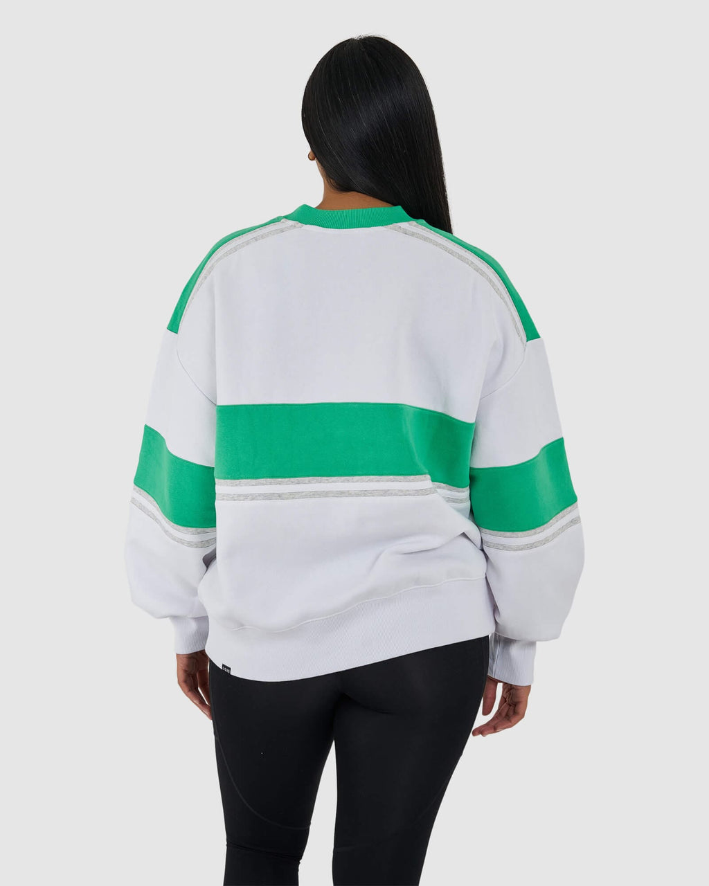 Model wearing Unisex A-Team Sweater Oversize - Apple Green