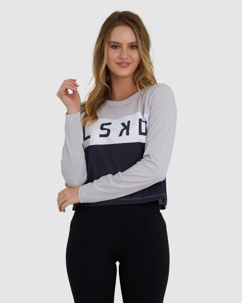 Model wearing Dough LS Tee - Ink