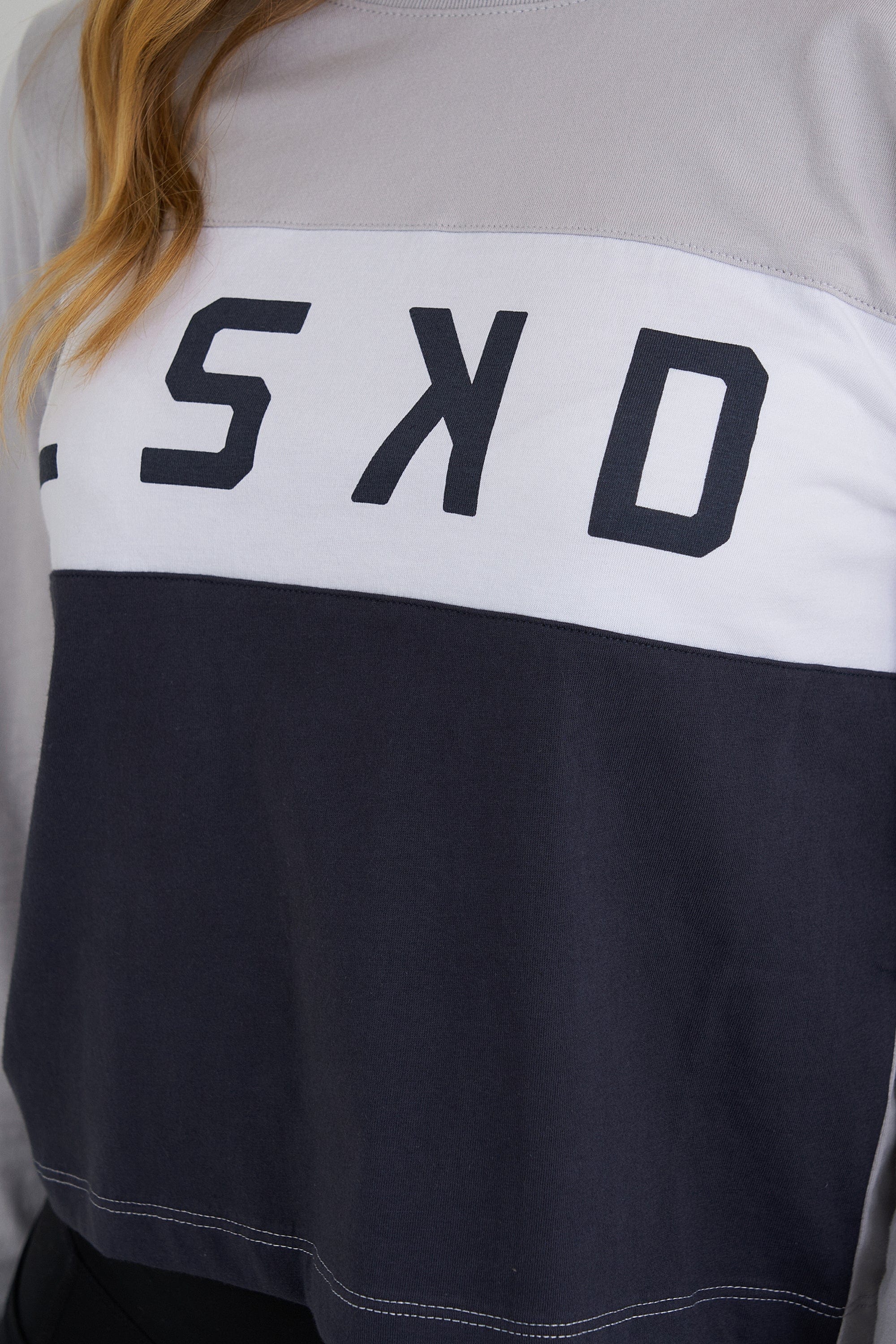 Model wearing Dough LS Tee - Ink