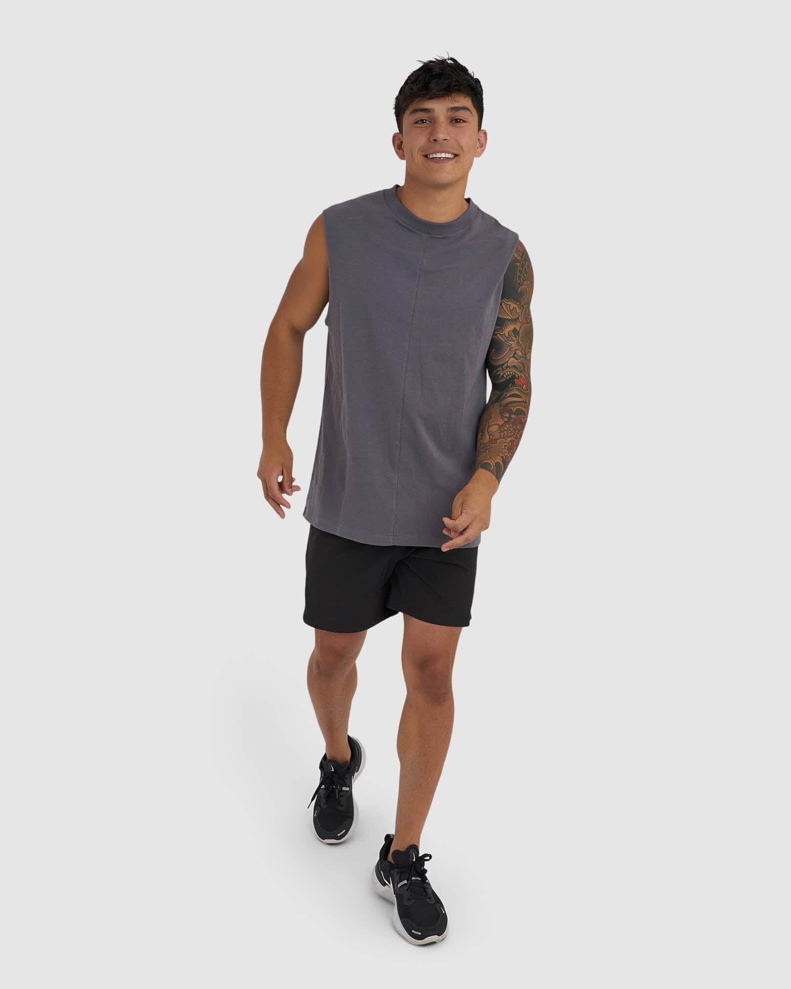 Model wearing Heavy Hitter Heavyweight Tank - Iron