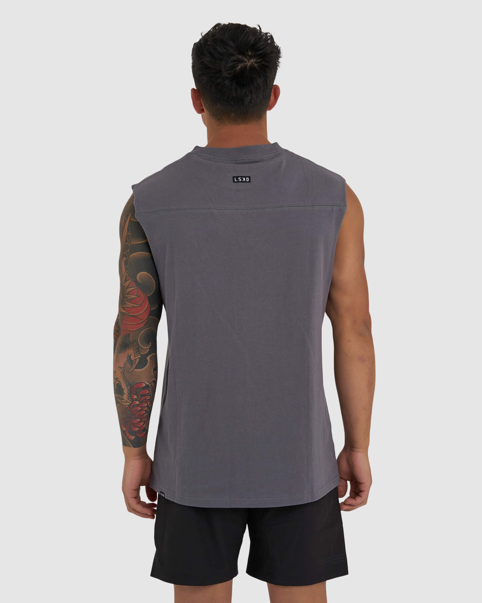 Model wearing Heavy Hitter Heavyweight Tank - Iron