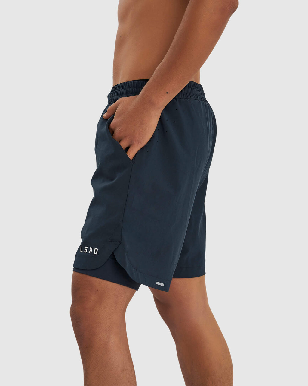 Model wearing Power 7" Performance Liner Short - Carbon