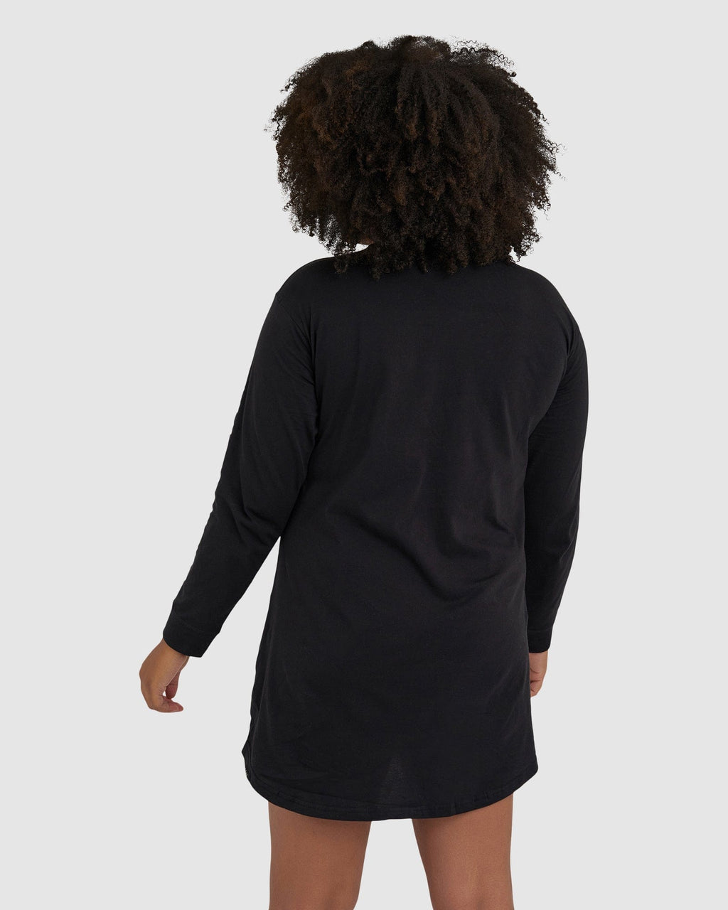 Model wearing Perspective LS Tee Dress - Black