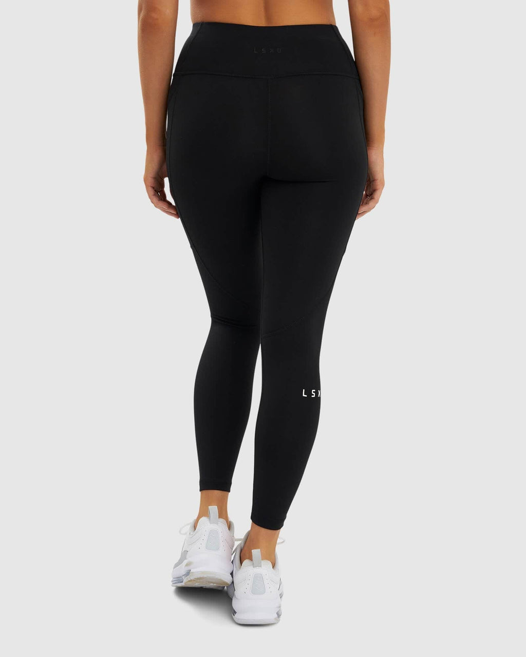 Model wearing Dash 7/8 Length Tight - Black-White