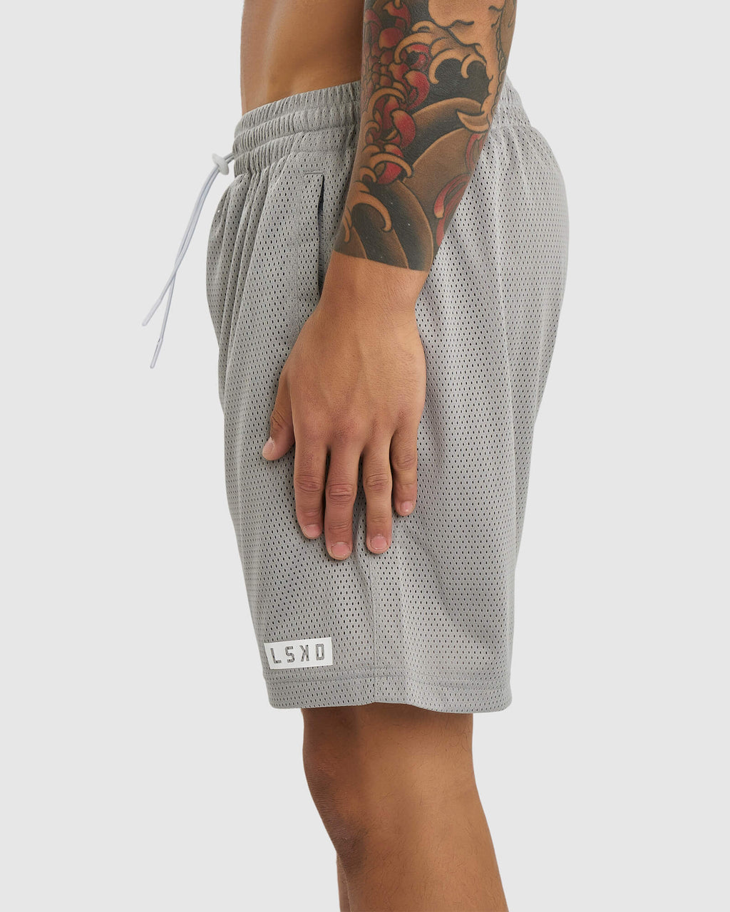 Model wearing Backboard 8" Performance Short - Alloy