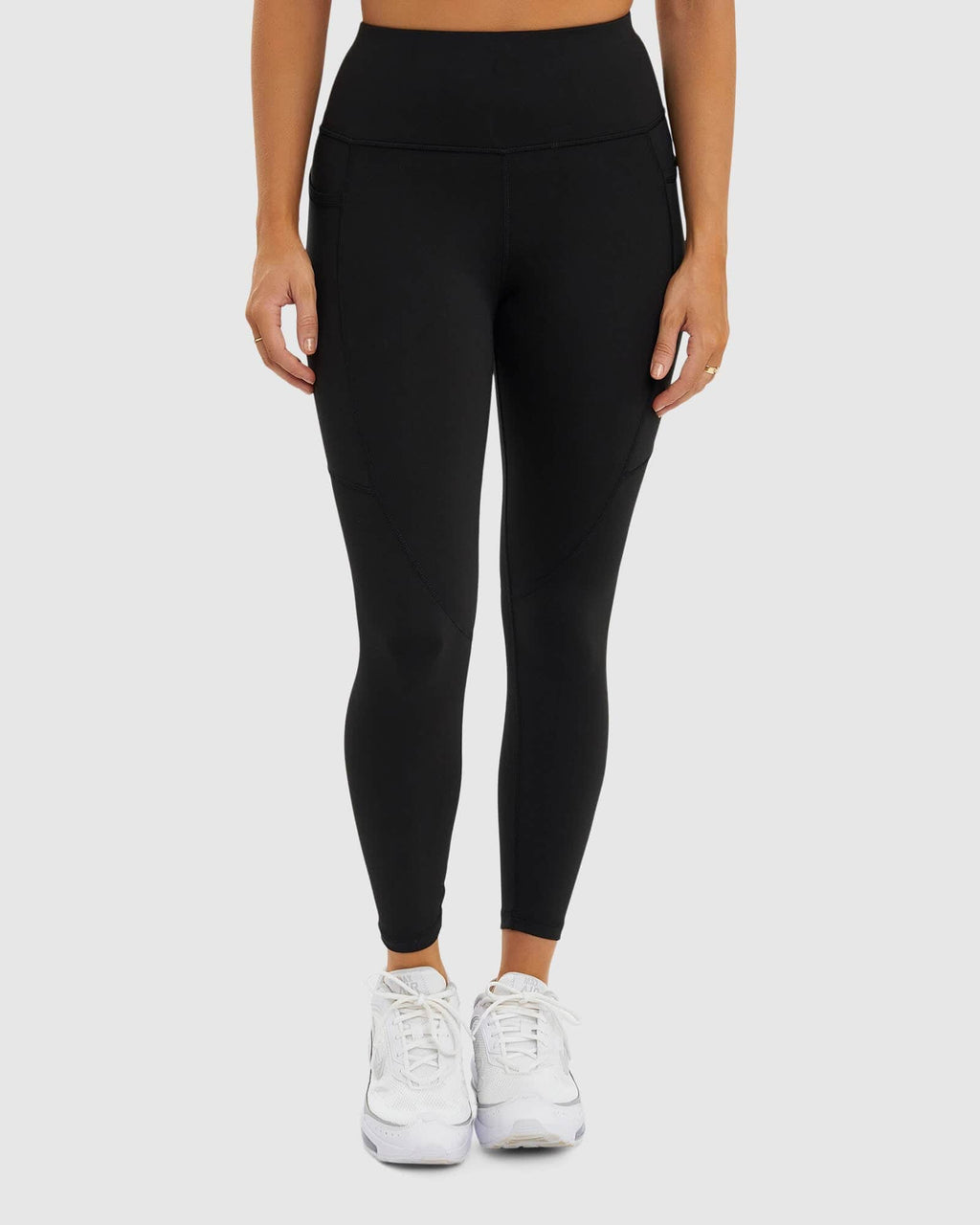 Model wearing SPRT 7/8 Length Tight - Black-Black