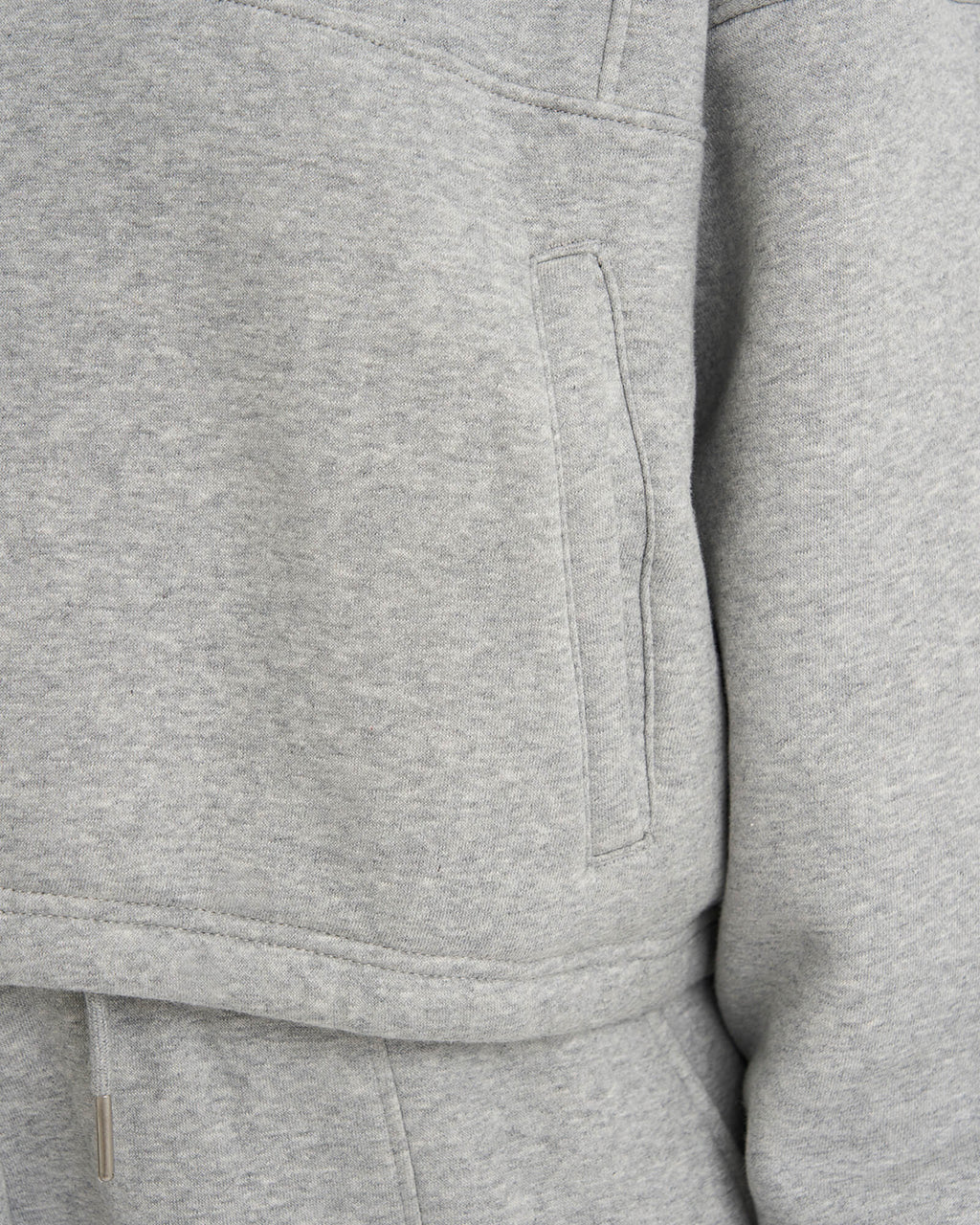 Model wearing Harley Sweater - Lt Grey Marl