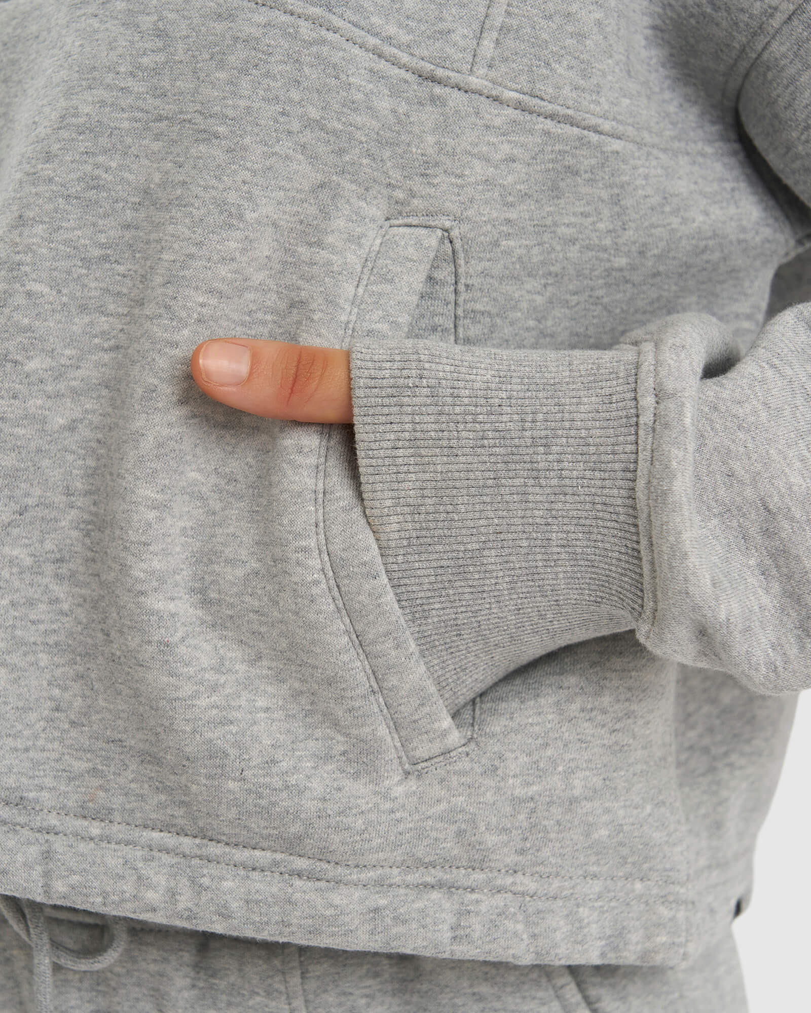 Model wearing Harley Sweater - Lt Grey Marl