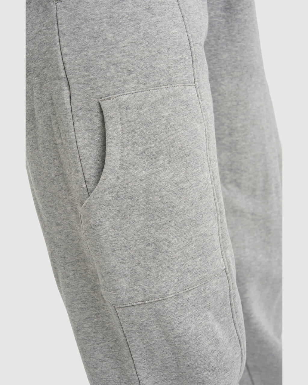 Model wearing Harley Track Pant - Lt Grey Marl