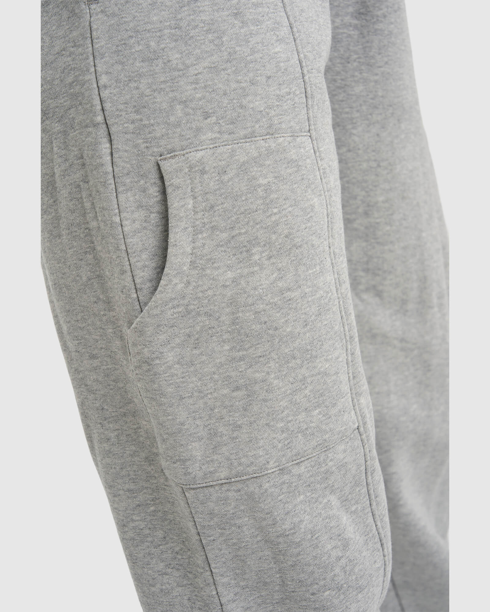 Model wearing Harley Track Pant - Lt Grey Marl