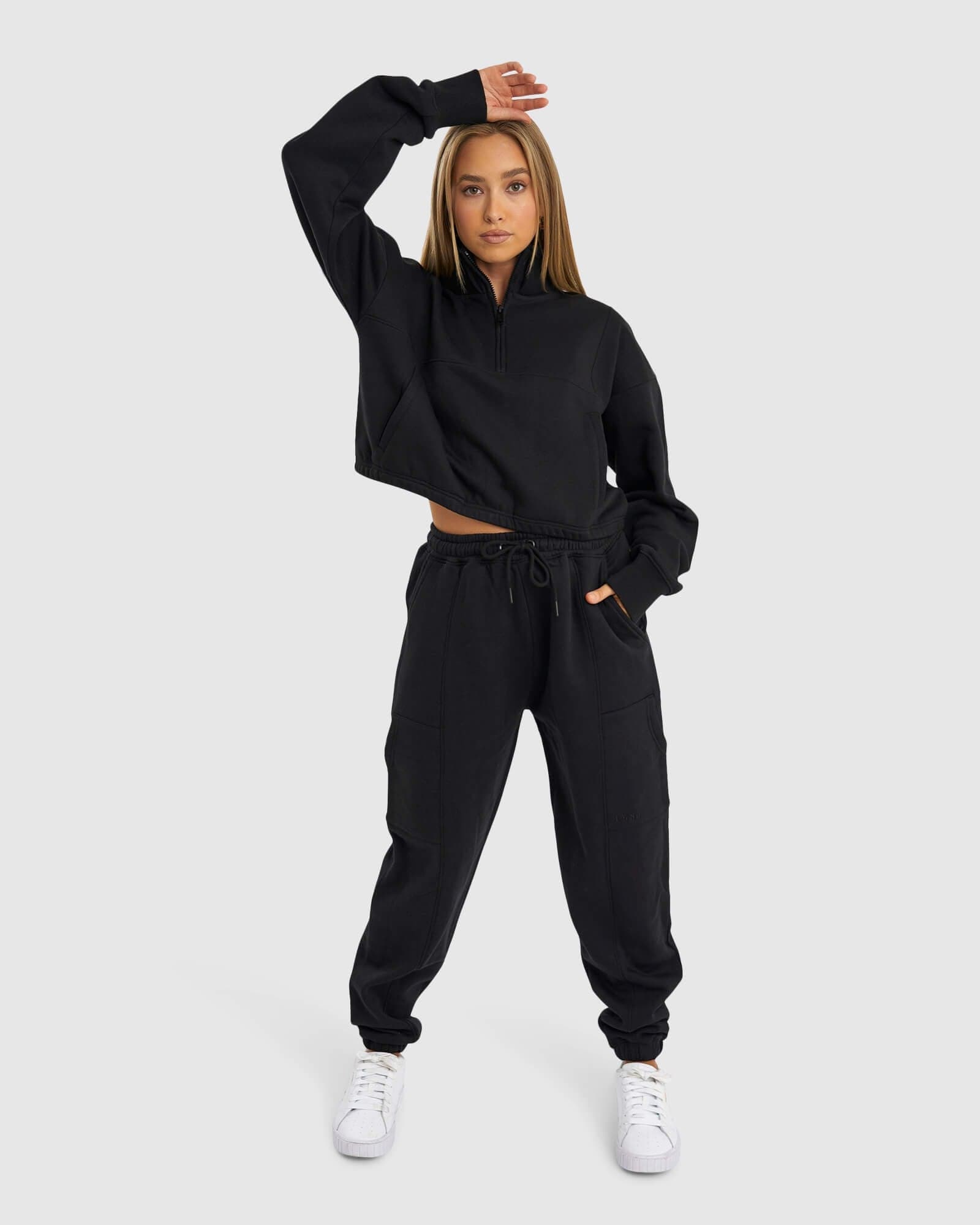 Model wearing Harley Track Pant - Black