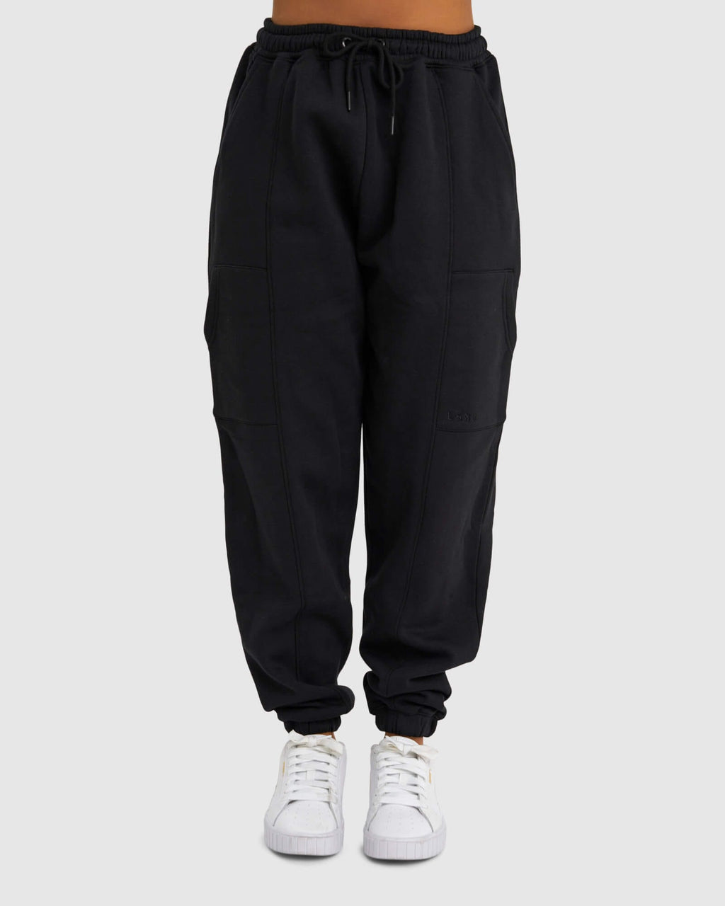 Model wearing Harley Track Pant - Black