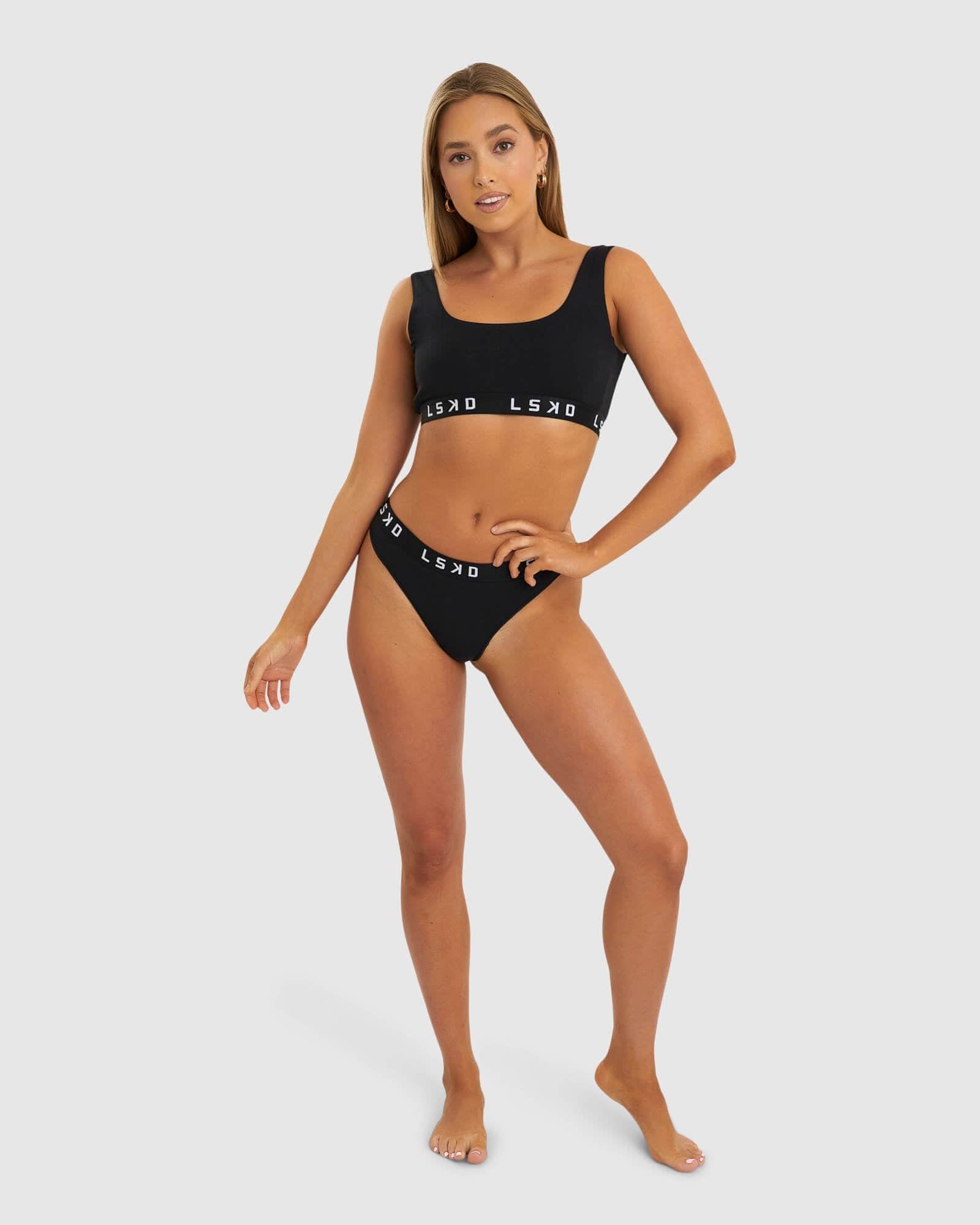 Model wearing Gigi Lounge Bra - Black