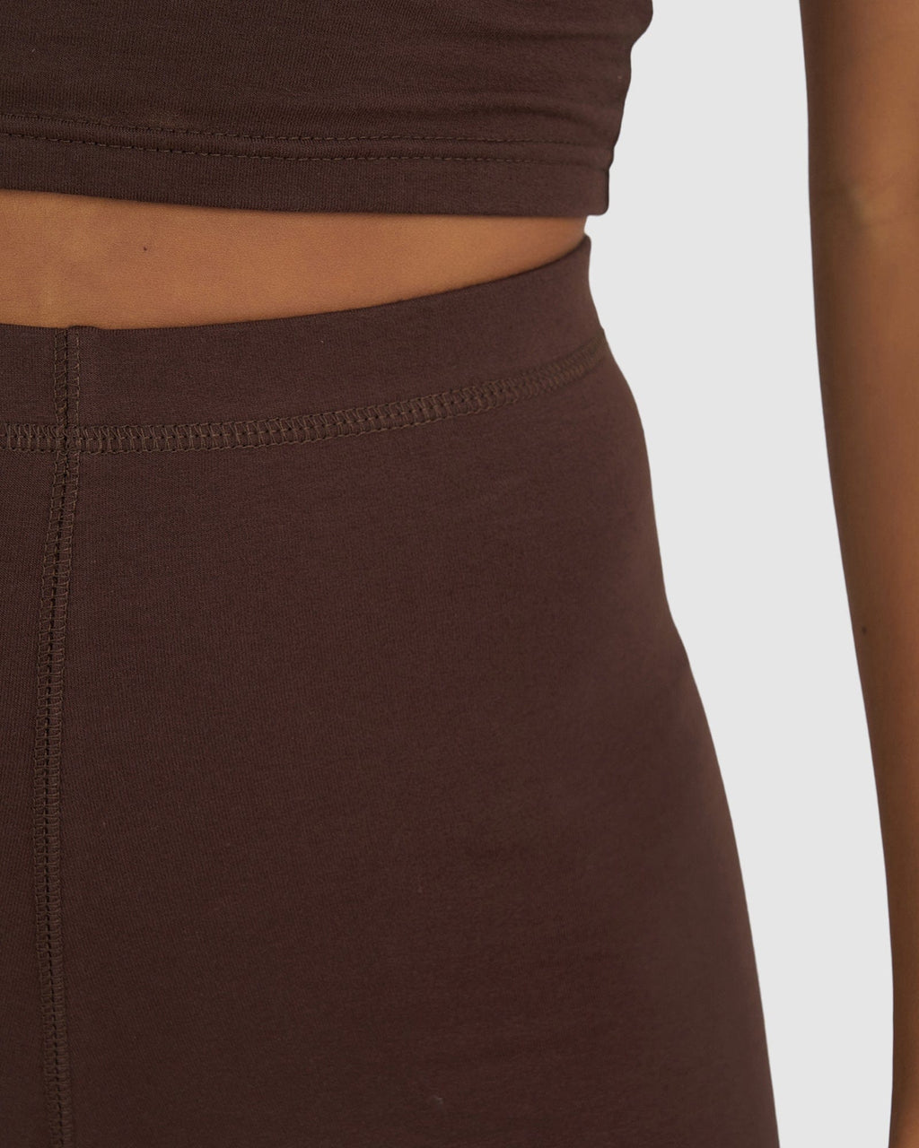 Model wearing Demi Bike Short - Walnut