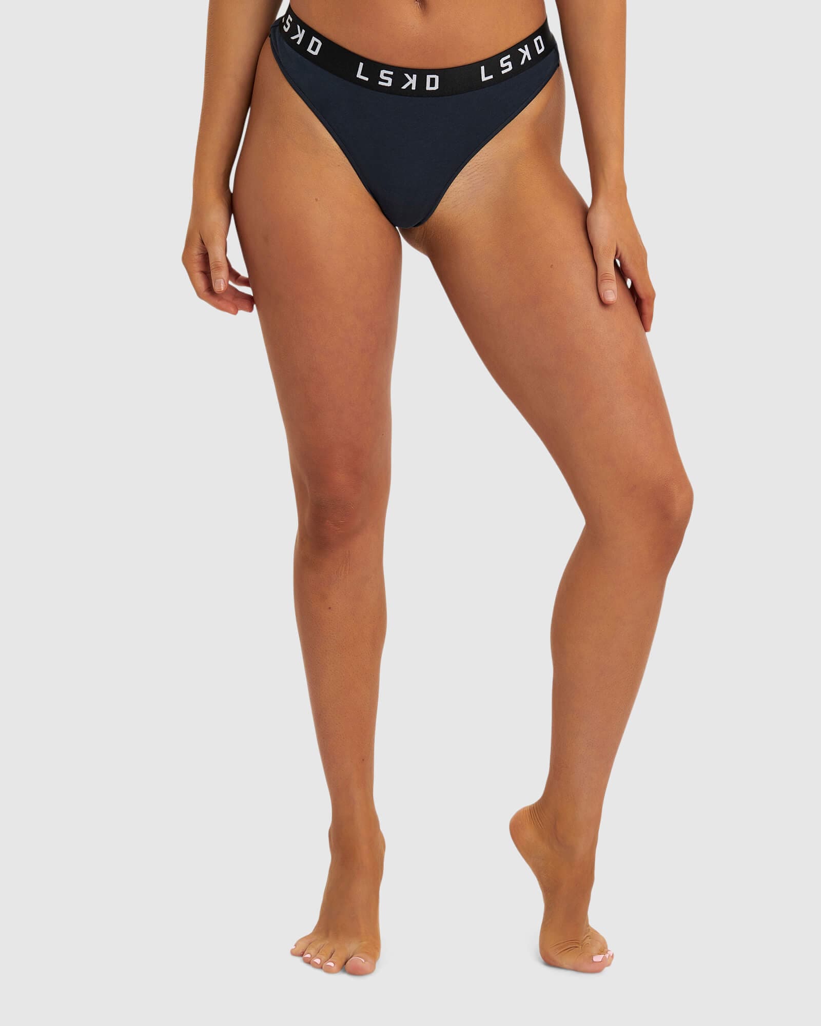 Model wearing Gigi-String Brief - Carbon