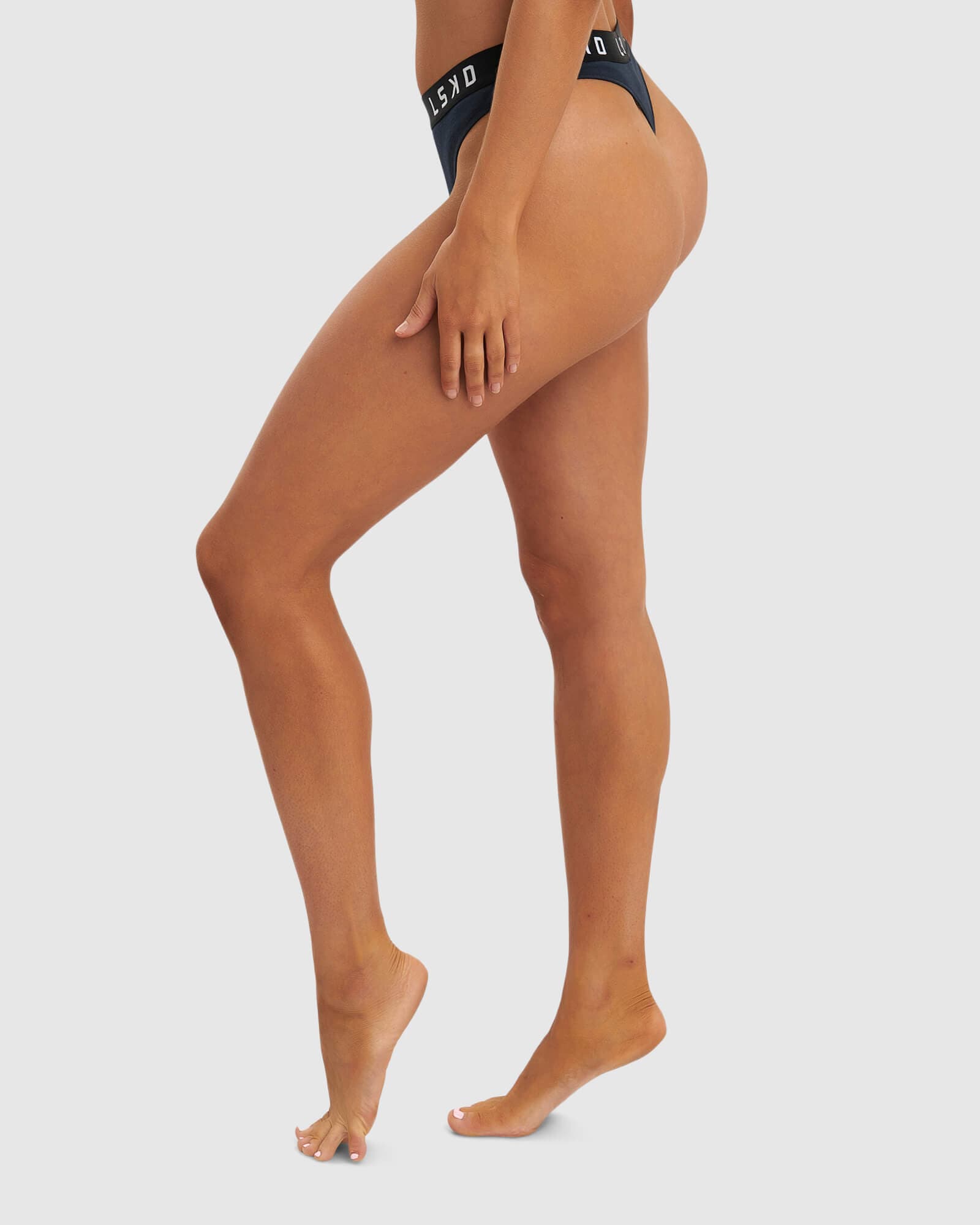 Model wearing Gigi-String Brief - Carbon