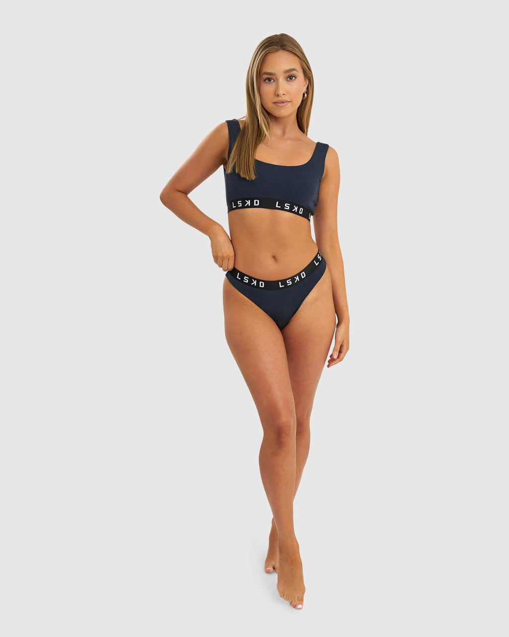 Model wearing Gigi Lounge Bra - Carbon