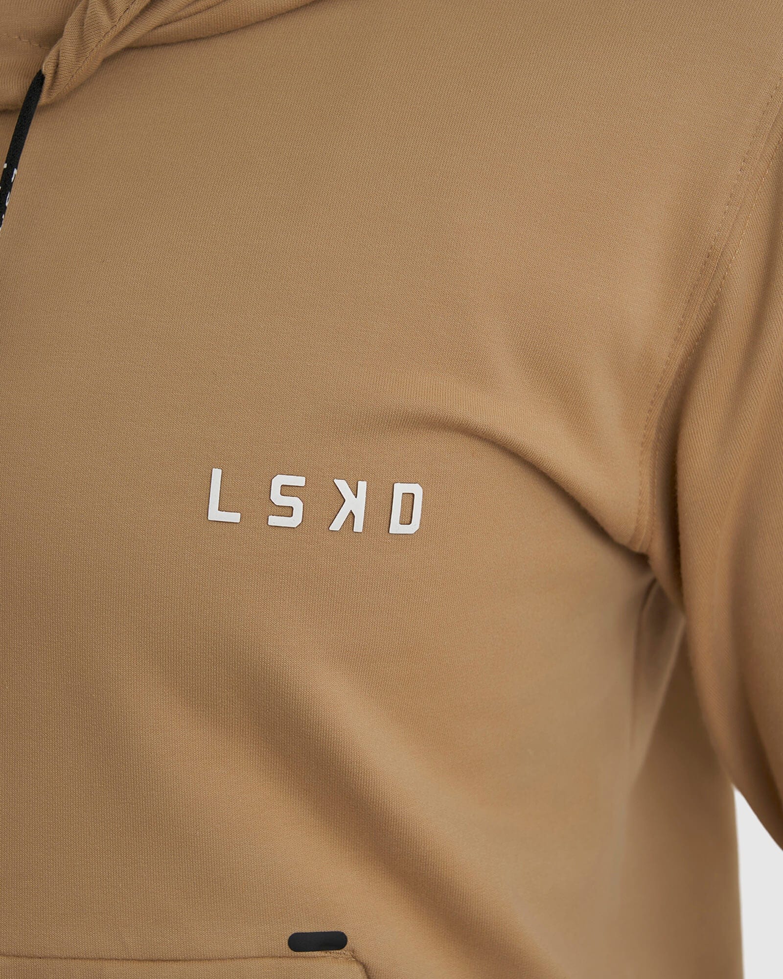 Model wearing Grind Hoodie - Almond