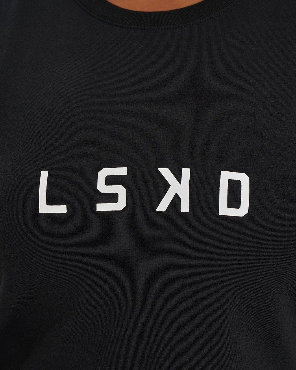 Model wearing Rep Tank - Black-White