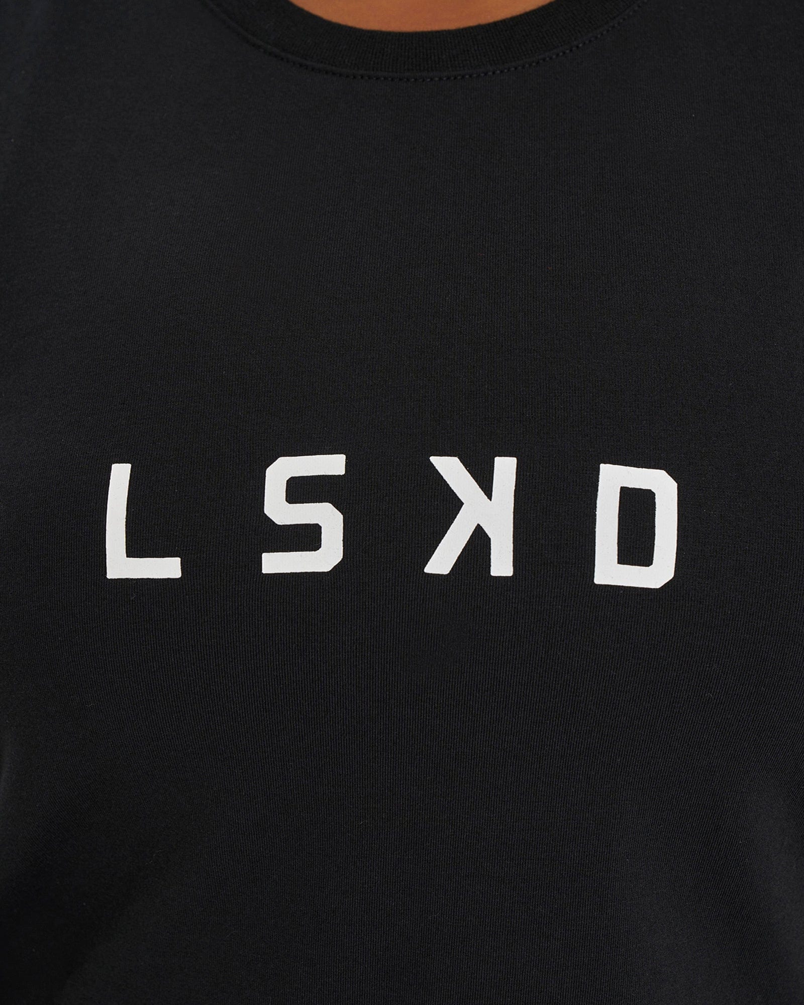 Model wearing Rep Tank - Black-White