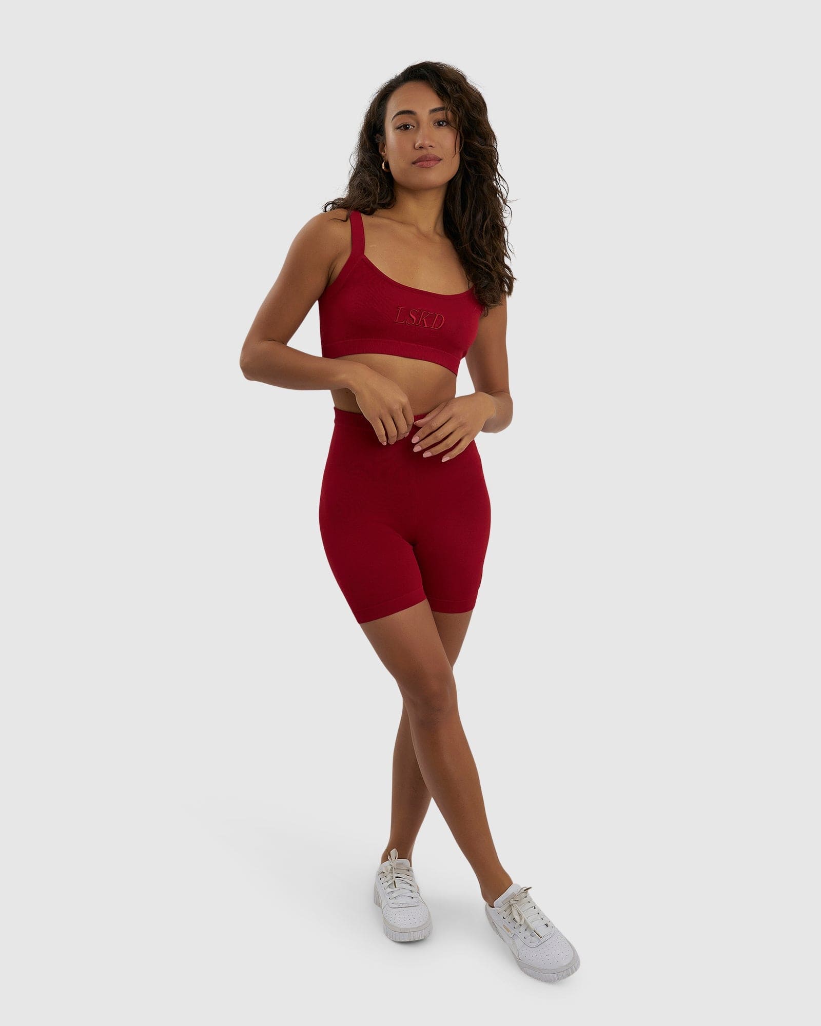 Model wearing Aurora Knit Top - Rose