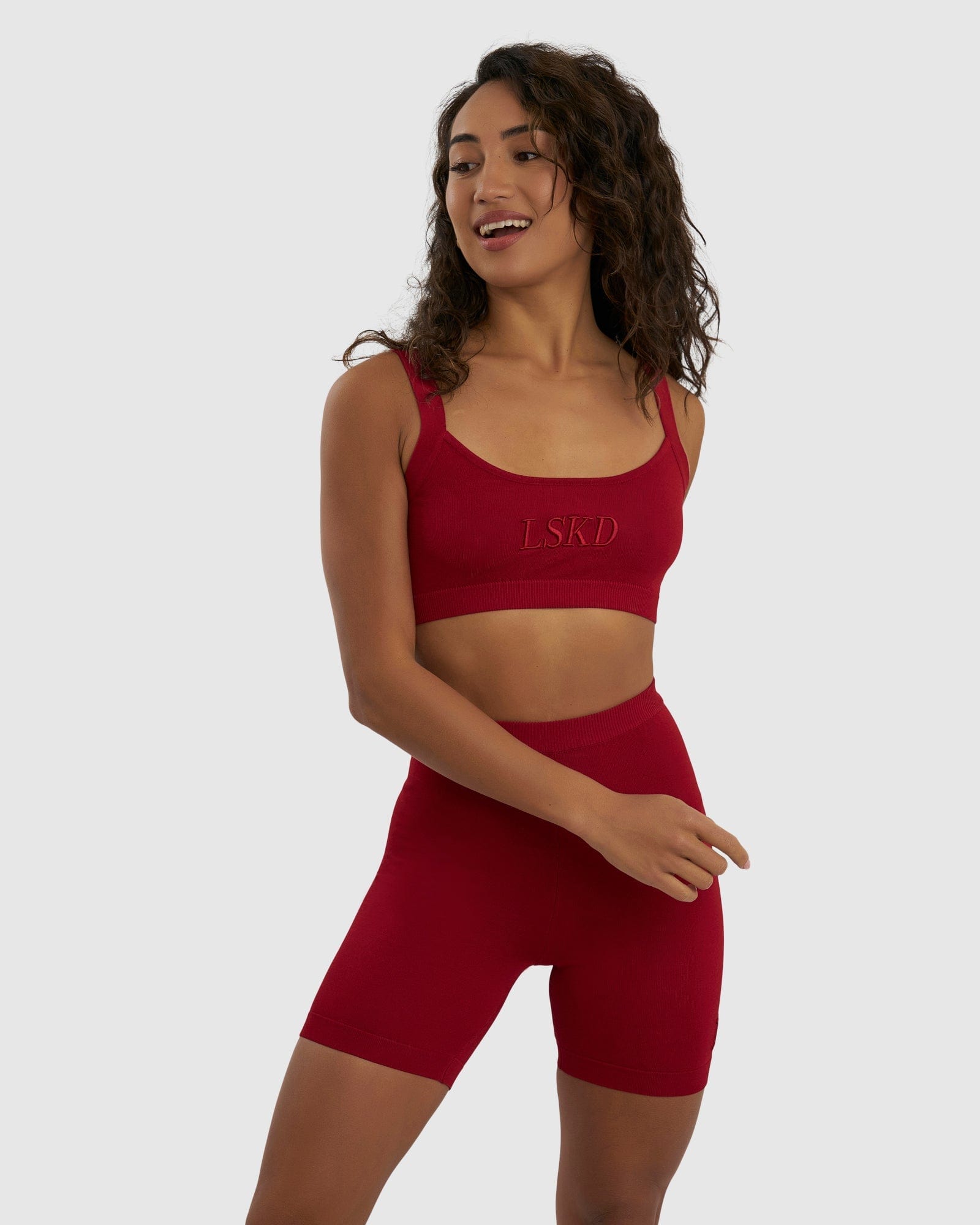 Model wearing Aurora Knit Top - Rose