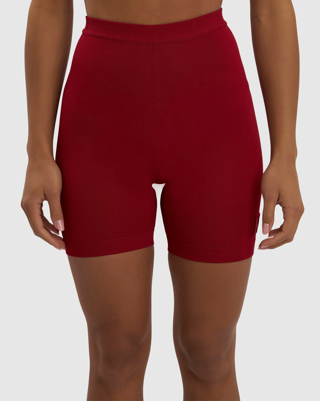 Model wearing Aurora Knit Shorts - Rose