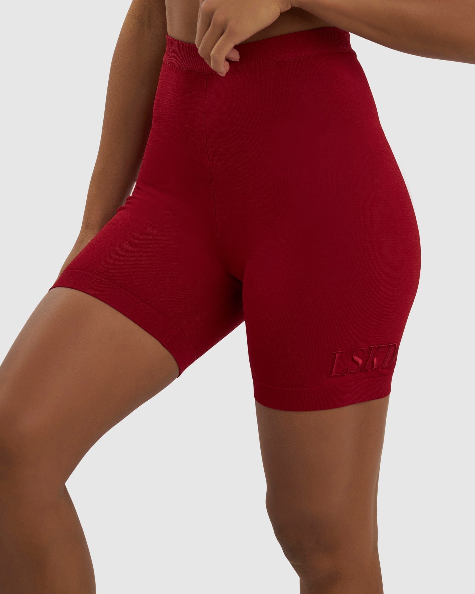 Model wearing Aurora Knit Shorts - Rose