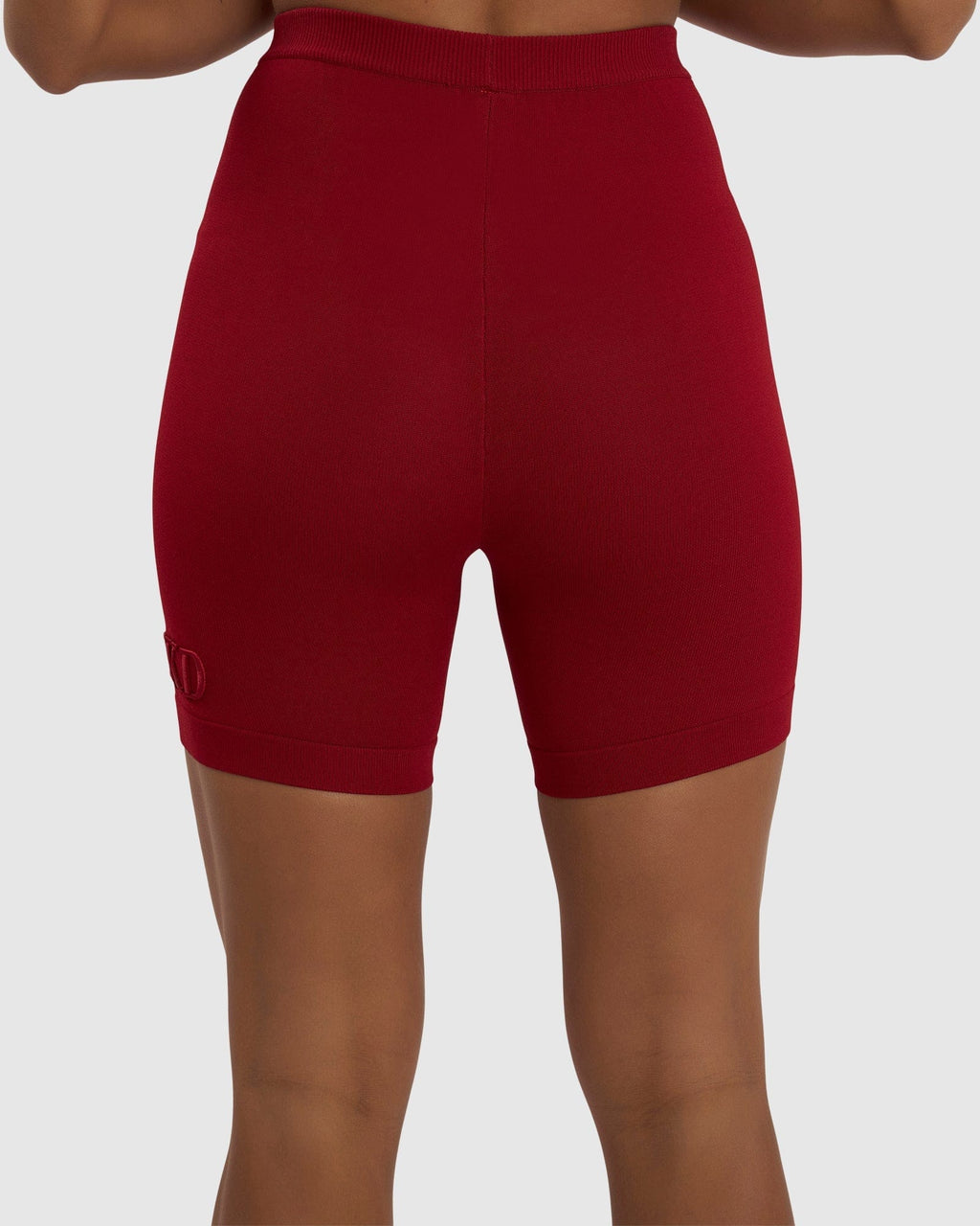 Model wearing Aurora Knit Shorts - Rose