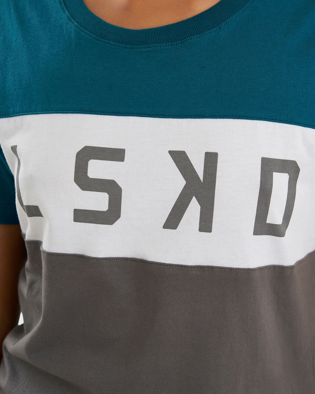 Model wearing Dough Tee Dress - Blue Coral-Shade-White