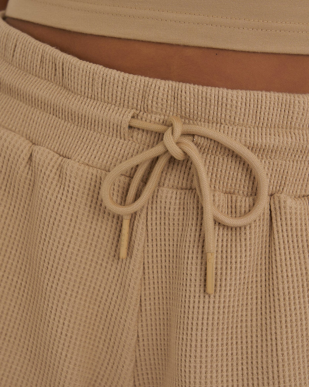 Model wearing Recovery Waffle Short - Almond