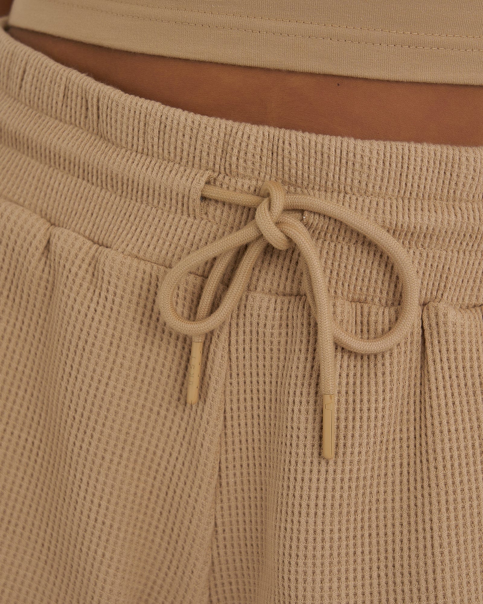 Model wearing Recovery Waffle Short - Almond