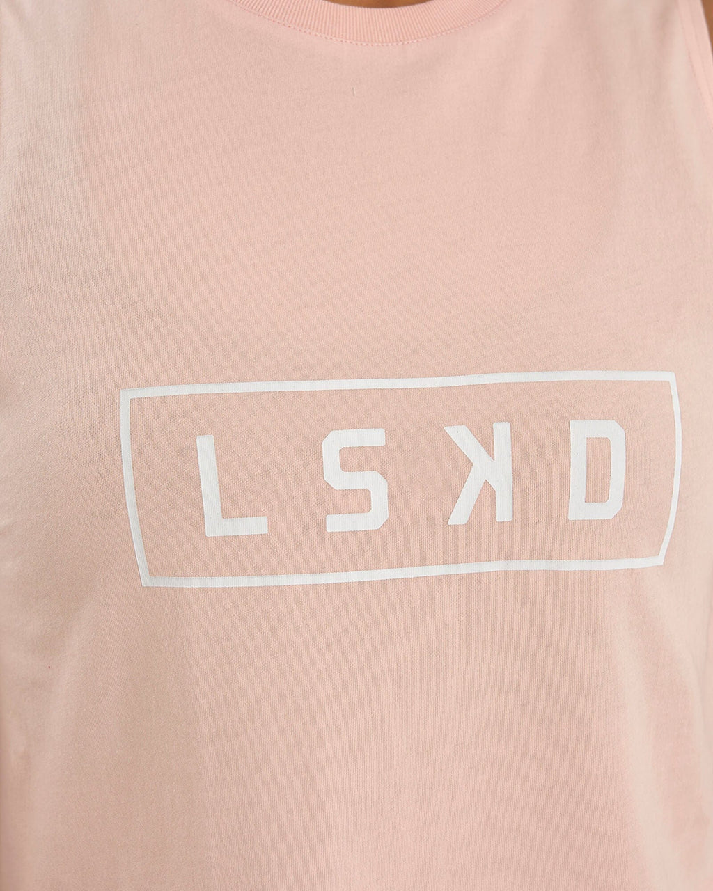 Model wearing Luna Tank - Pink-White