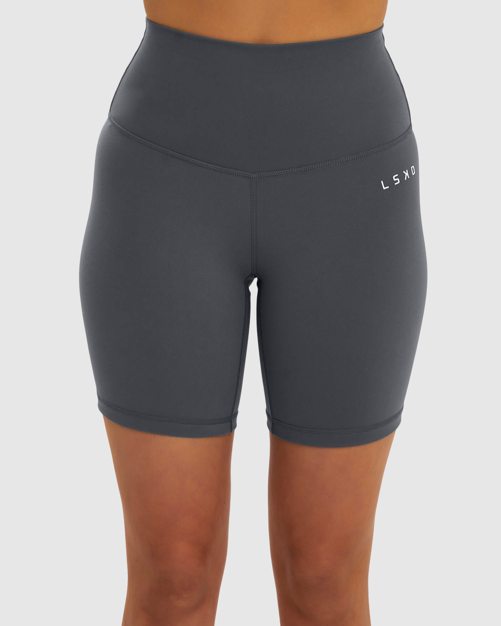 Model wearing Base Mid Short Tight - Iron