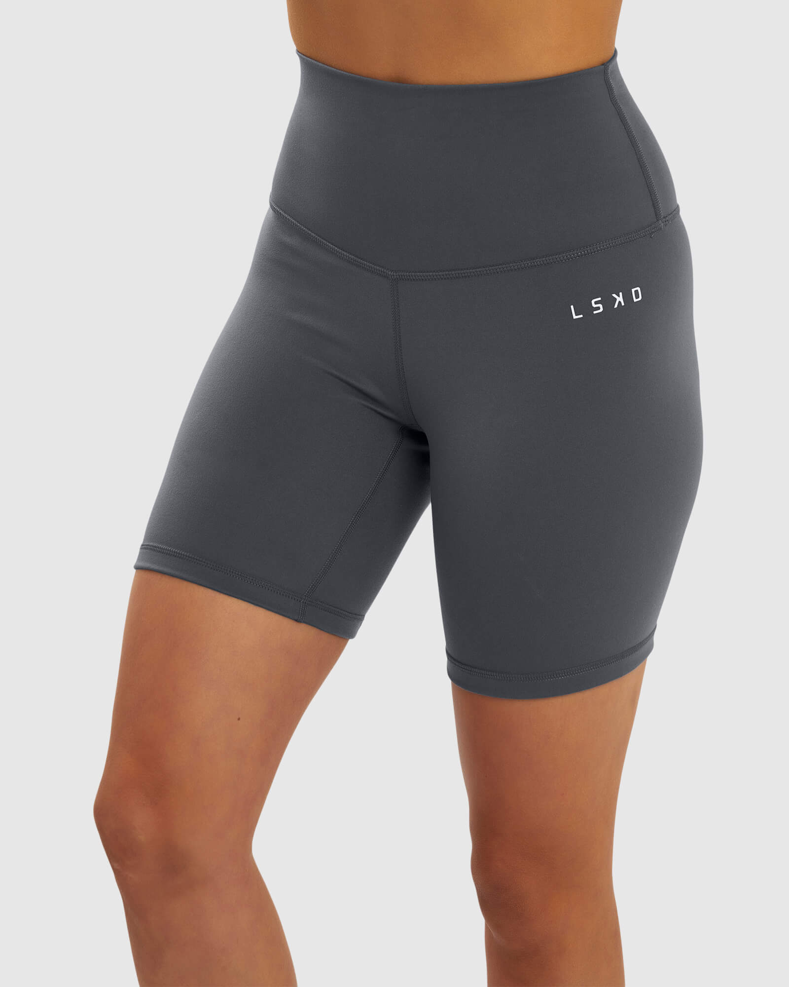 Model wearing Base Mid Short Tight - Iron