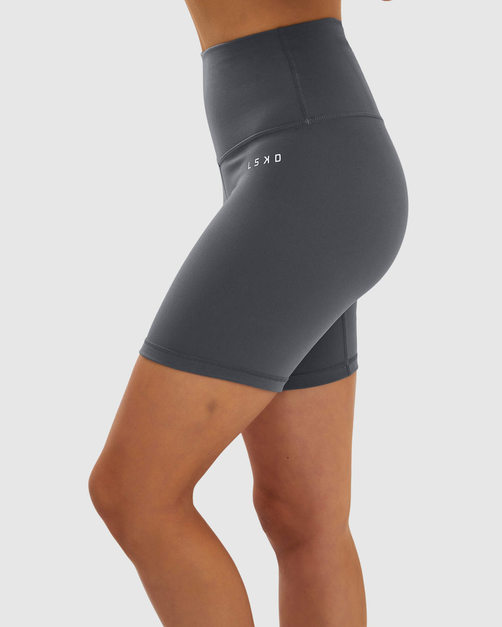 Model wearing Base Mid Short Tight - Iron