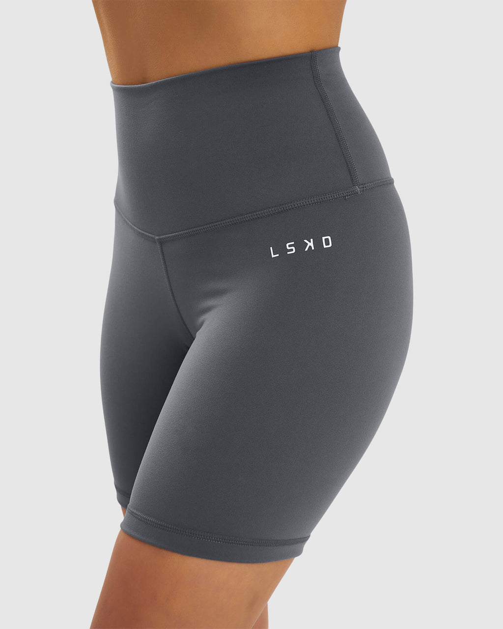 Model wearing Base Mid Short Tight - Iron