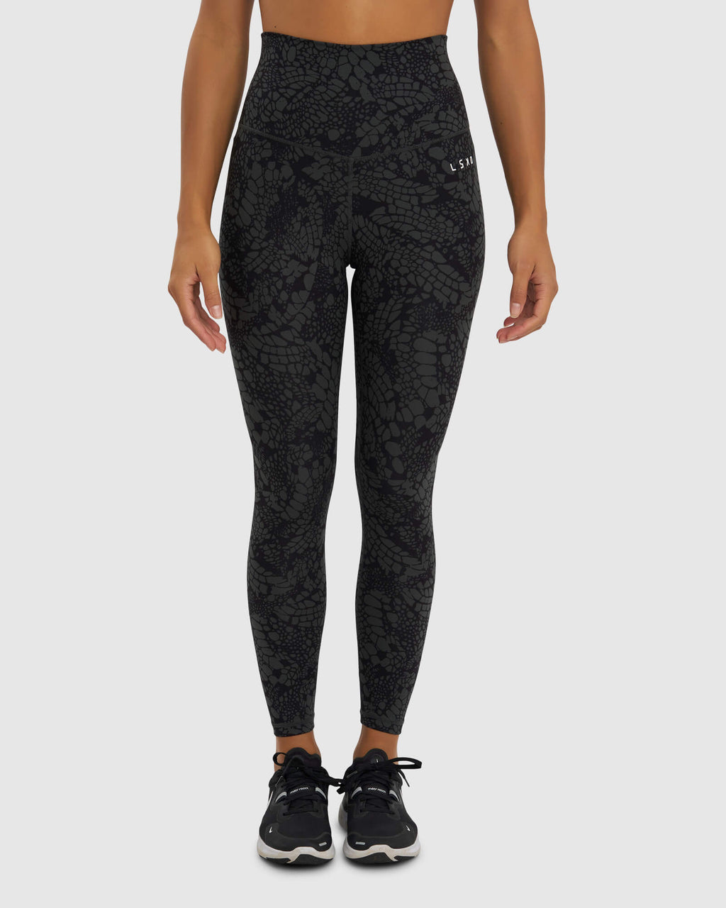 Model wearing Base Full Length Tight - Black Mamba