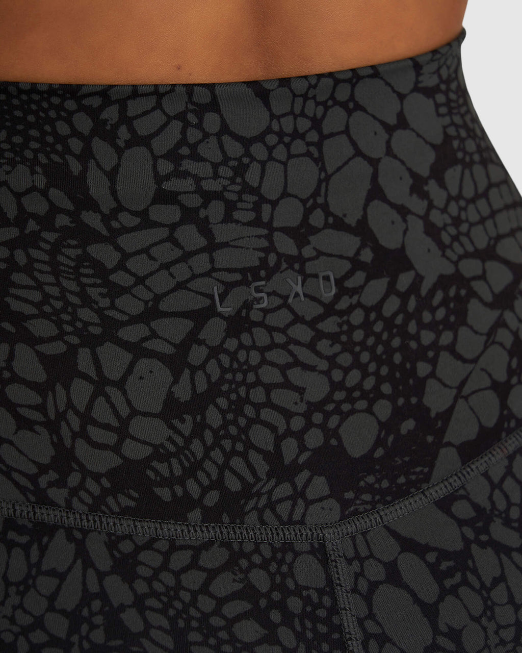 Model wearing Base Mid Short Tight - Black Mamba