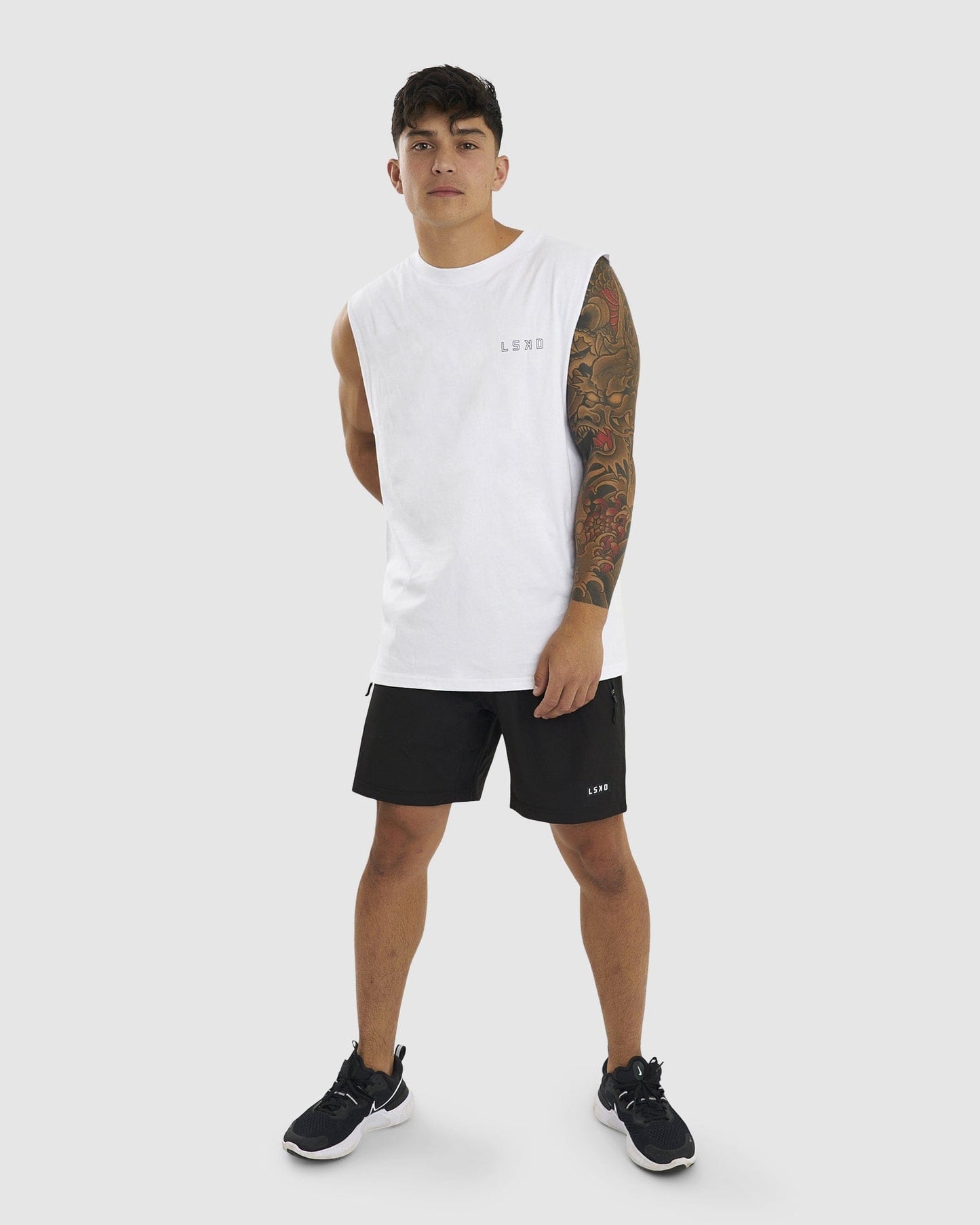 Model wearing LTD Tank Vintage Fit - White