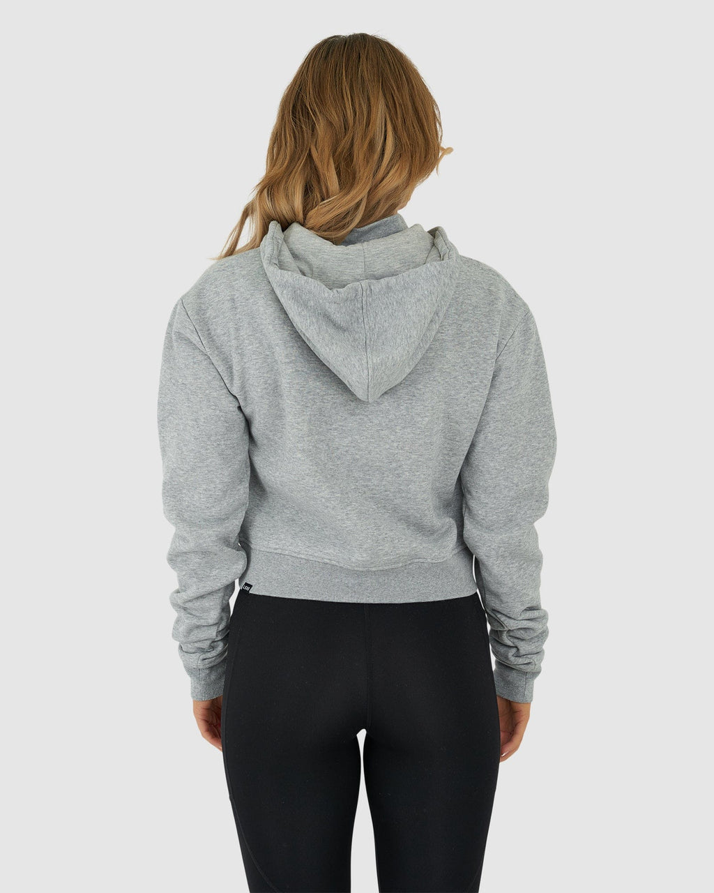 Model wearing Level Up Hoodie - Lt Grey Marl