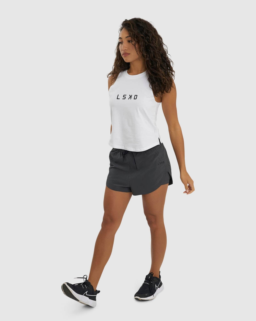 Model wearing Power Performance Liner Short - Asphalt