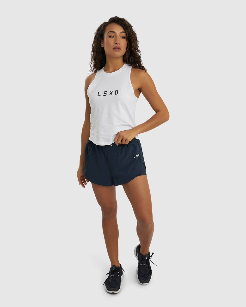 Model wearing Power Performance Liner Short - Carbon