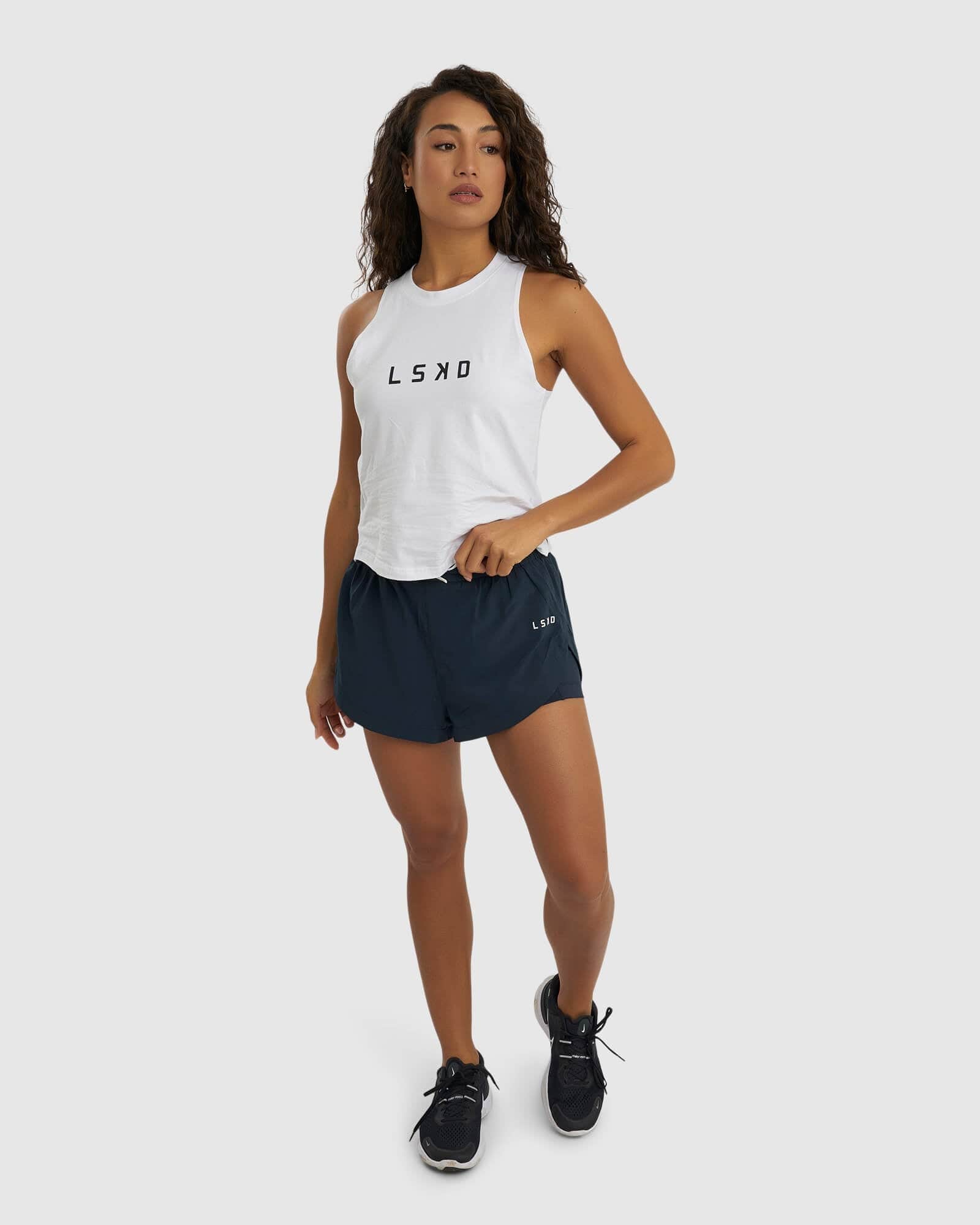 Model wearing Power Performance Liner Short - Carbon