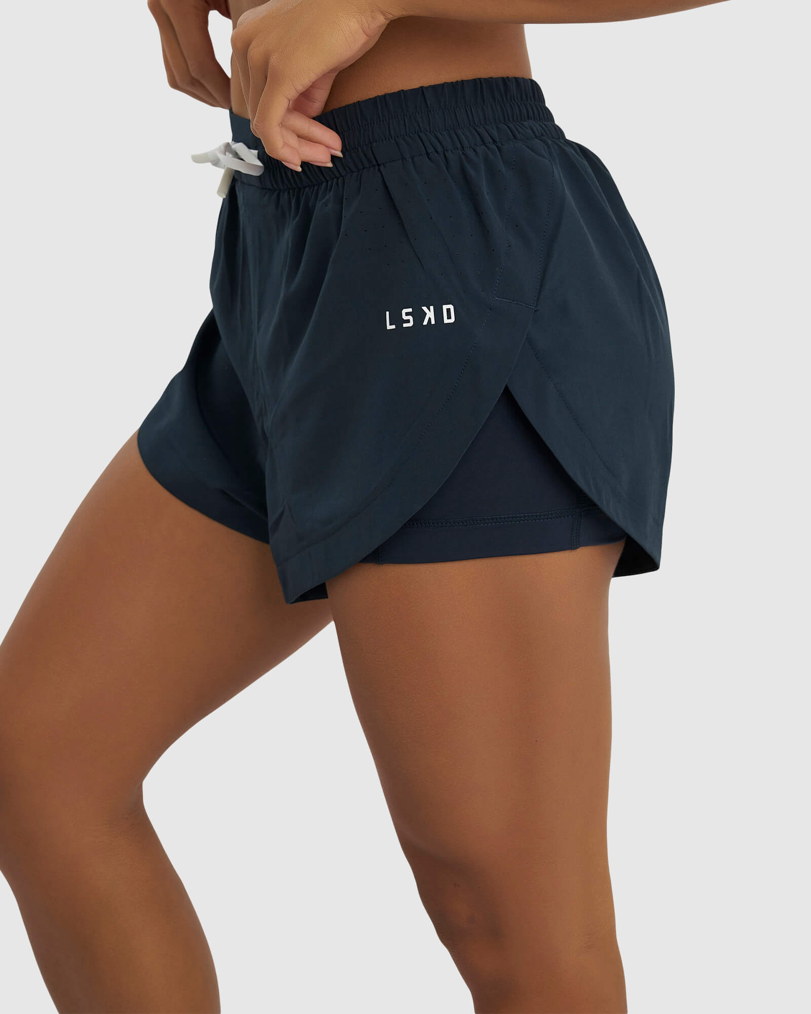 Model wearing Power Performance Liner Short - Carbon