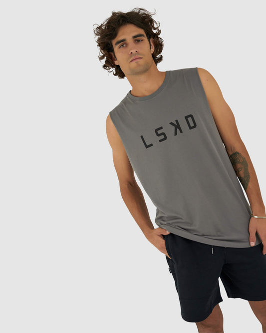 Model wearing Structure Tank - Castlerock